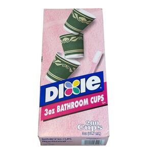 Vintage Dixie 3oz Bathroom Cups Neoclassical Design Green Gold 200 Count Box